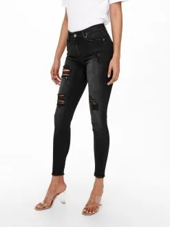 ONLY Jeans Skinny Jeans Dames Zwart -ONLY Elegant winkel e6c8a8cb63c55365965fdd4e2c4a21ad