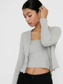 ONLY Vesten Gebreid Vest Dames Grijs -ONLY Elegant winkel e6eb24d083eaedd54fd786c3a7c2c2f5