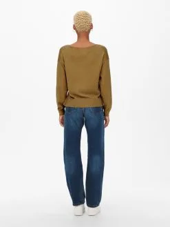 ONLY Basic Truien Trui RHIA Dames Bruin -ONLY Elegant winkel e6fe45cf18eb47e0490ee0d1bb30ddc9