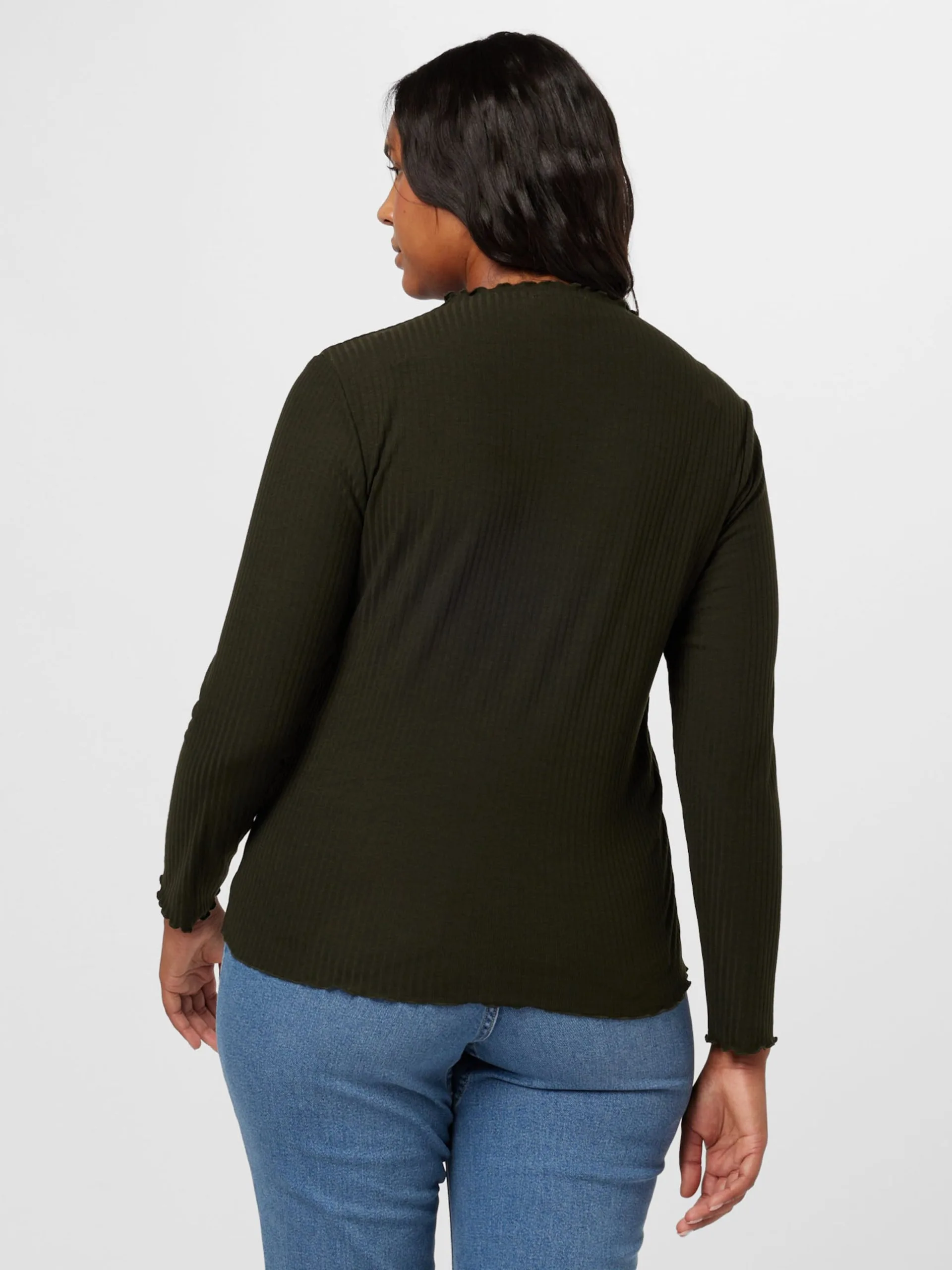 ONLY CARMAKOMA Longsleeves Shirt ALLY Dames Donkergroen 4 ONLY CARMAKOMA Longsleeves Shirt ALLY Dames Donkergroen - Afbeelding 4