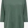 ONLY Shirts Met 3/4 Mouw Shirt MOSTER Dames Donkergroen