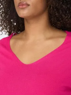 ONLY CARMAKOMA Basic Truien Trui Lella Dames Fuchsia -ONLY Elegant winkel e800213c508269e15a948e457ce50594