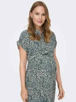 ONLY MATERNITY Blousejurken Blousejurk Dames Groen -ONLY Elegant winkel e94ac7907fe39c7de932632bec78bc26
