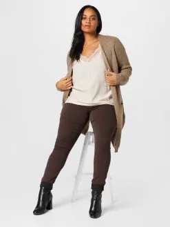 ONLY CARMAKOMA Vesten Gebreid Vest Dames Lichtbruin -ONLY Elegant winkel e9897a34825fbbf9136527fbdf253fb3