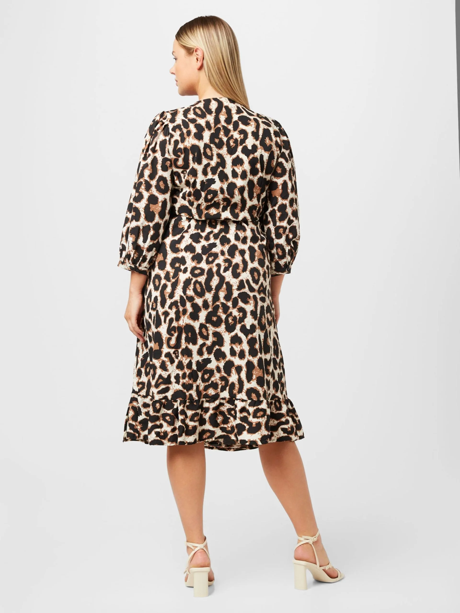 ONLY CARMAKOMA Midi Jurken Jurk LIVIA Dames Beige 4 ONLY CARMAKOMA Midi Jurken Jurk LIVIA Dames Beige - Afbeelding 4