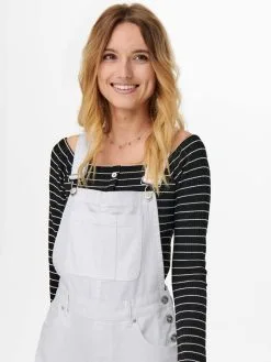 ONLY Driekwart Broeken Regular Tuinbroek Dames Wit -ONLY Elegant winkel eaebebe665f53b7d3a1028ccaf8ebc7e