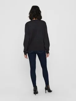 ONLY Fijngebreide Truien Trui Xmas Joy Dames Zwart -ONLY Elegant winkel eb1aaf1136d34a0be3811f69faa655ea