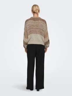 ONLY Fijngebreide Truien Trui Almira Dames Bruin / Lichtbruin / Donkerbruin -ONLY Elegant winkel ec3036f8f675012d88de2904cdc03ea2