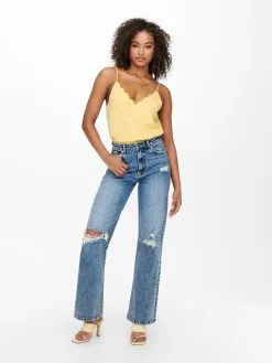 ONLY Spaghetti Tops Top Debbie Dames Geel -ONLY Elegant winkel ec527a11fe4d77b598f60cdc73d8e3b4