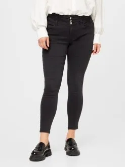 ONLY CARMAKOMA Jeans Slimfit Jeans ANNA Dames Zwart Gemêleerd -ONLY Elegant winkel ece304537ebb2f014b28446547132e54