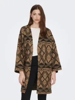 ONLY Vesten Gebreid Vest GEO LIFE Dames Lichtbruin -ONLY Elegant winkel ed5c54b738f1146b6369f3c10325ff82