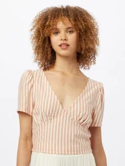 ONLY Crop Tops Top Dames Perzik / Wit -ONLY Elegant winkel eeaea171389a0ef3c4a5b39929bfa320