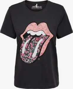 ONLY T-shirts Shirt ROLLING STONES Dames Antraciet