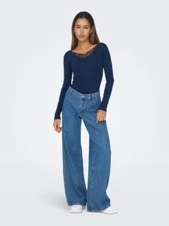 ONLY Longsleeves Shirt KIRA Dames Navy -ONLY Elegant winkel f0a99ac77998e47894fb8513c5e083ba