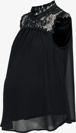 ONLY MATERNITY Kanten Tops Top Dames Zwart -ONLY Elegant winkel f1392a27db11d2246573c3e8ce644aeb