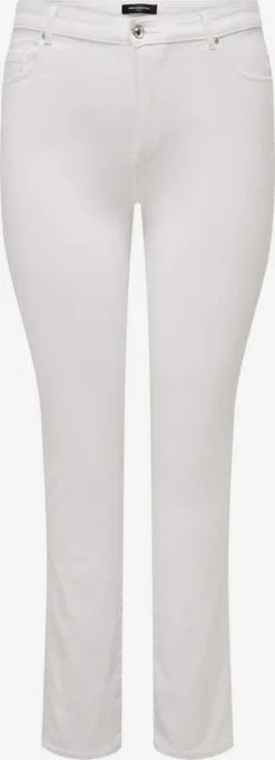 ONLY CARMAKOMA Straight Regular Jeans CARAUGUSTA Dames Wit