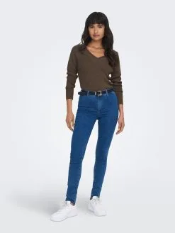 ONLY Fijngebreide Truien Trui Dames Chocoladebruin -ONLY Elegant winkel f1fb58ae624c3245f996ef5130939d23