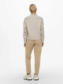 ONLY Fijngebreide Truien Trui Macadamia Dames Taupe -ONLY Elegant winkel f3797e9c60373bc609a0f5b3951b58f8