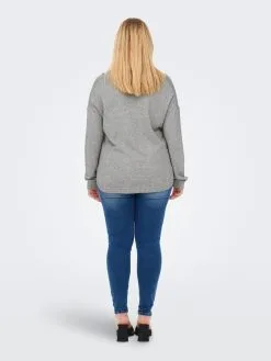 ONLY CARMAKOMA Fijngebreide Truien Trui Margareta Dames Grijs Gemêleerd -ONLY Elegant winkel f389c0e8a573071d36ea6e3d2f524112