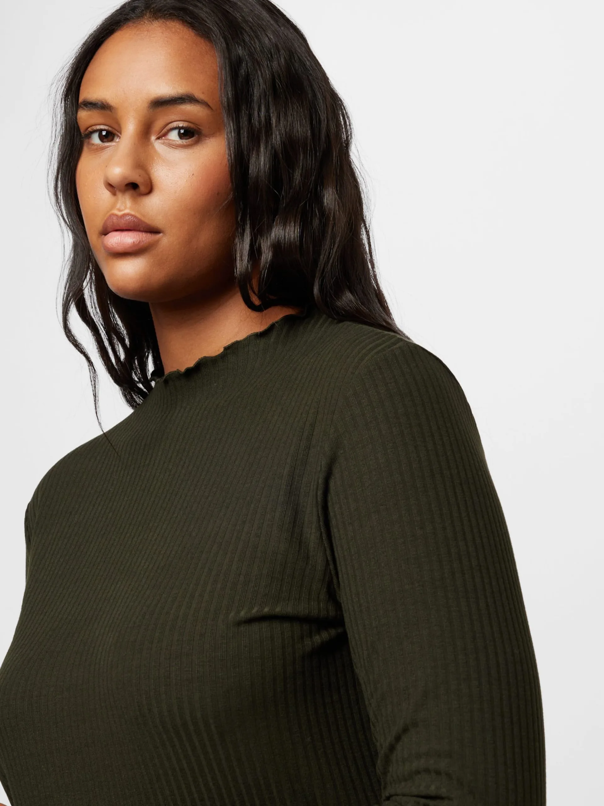 ONLY CARMAKOMA Longsleeves Shirt ALLY Dames Donkergroen 2 ONLY CARMAKOMA Longsleeves Shirt ALLY Dames Donkergroen - Afbeelding 2