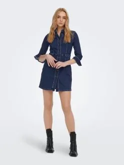 ONLY Maxi Jurken Jurk Dames Blauw -ONLY Elegant winkel f39f3f3b5979f788c183598c69e75587