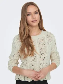 ONLY Fijngebreide Truien Trui Dames Beige -ONLY Elegant winkel f3b4f50d2175e4c795097bab0dd4dd4e