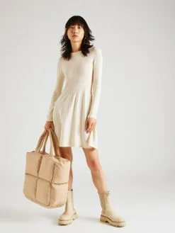 ONLY Gebreide Jurken Gebreide Jurk ALMA Dames Beige -ONLY Elegant winkel f3e42cf8fa3ab07217368a22fc01ea4f