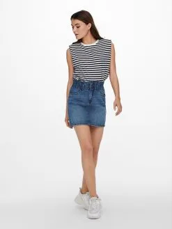 ONLY Tanktops Top Jen Dames Marine / Wit -ONLY Elegant winkel f51a23862217a26f36f2ad3e3bb7eb53