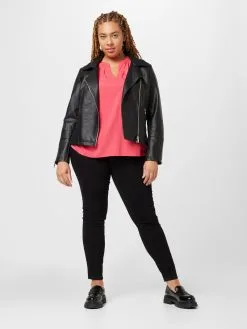 ONLY CARMAKOMA T-shirts Shirt Dames Rood -ONLY Elegant winkel f5491cfec86b79516ccec95d1b0e92cb