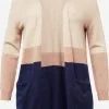 ONLY CARMAKOMA Vesten Gebreid Vest Dames Beige / Sand / Navy