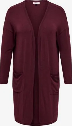 ONLY CARMAKOMA Vesten Gebreid Vest Dames Wijnrood