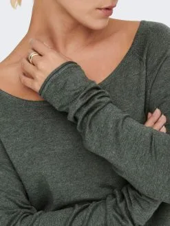 ONLY Fijngebreide Truien Trui Mila Dames Smaragd -ONLY Elegant winkel f740cfdcc884f7337007fb515410da57