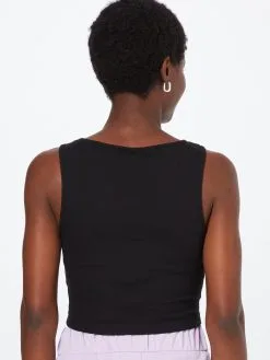 ONLY Crop Tops Top Kenya Dames Zwart / Wit -ONLY Elegant winkel f75560aa49b03a386137e983c192482c