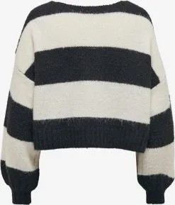 ONLY Fijngebreide Truien Trui AYA Dames Zwart / Wit -ONLY Elegant winkel f75a2295843662238e9e64db39add456