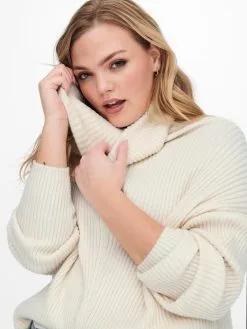 ONLY CARMAKOMA Coltruien Trui Carkaria Dames Wolwit -ONLY Elegant winkel f766c3a0e9e8cdfe1d5b016f1385d00d