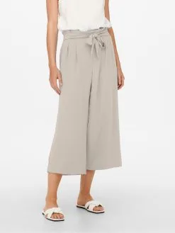 ONLY Culottes Wide Leg Bandplooibroek FLORENCE Dames Lichtgrijs -ONLY Elegant winkel f81deda5aed80552d983757e3a63de51