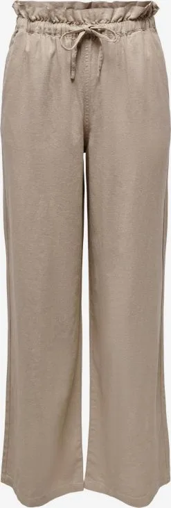 ONLY Pantalons Wide Leg Broek Caro Dames Greige