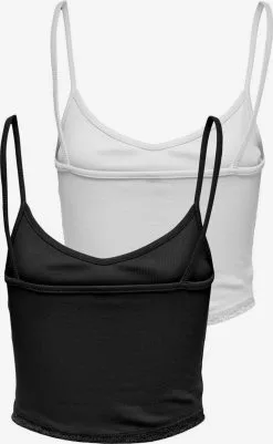 ONLY Kanten Tops Top Dames Zwart / Wit -ONLY Elegant winkel fa3b433dbba8a74606fa433eec72461d