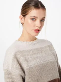 ONLY Fijngebreide Truien Trui Dames Grijs / Taupe / Lichtgrijs -ONLY Elegant winkel fa858224b7d940af9aab4e14fe2998b8