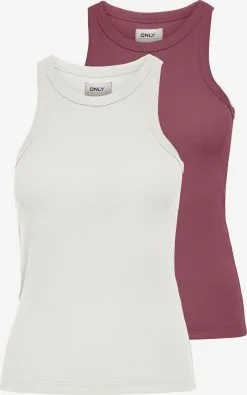 ONLY Tanktops Top Lindsay Dames Bourgogne / Wit