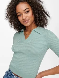 ONLY Fijngebreide Truien Trui Dames Mintgroen -ONLY Elegant winkel fe530e9be59f439a86f2ed3e9ace43f7