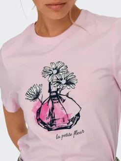 ONLY T-shirts Shirt KITA Dames Rosa / Lichtroze -ONLY Elegant winkel ff765a05bb0cc369c3c0ea0513ab2f19